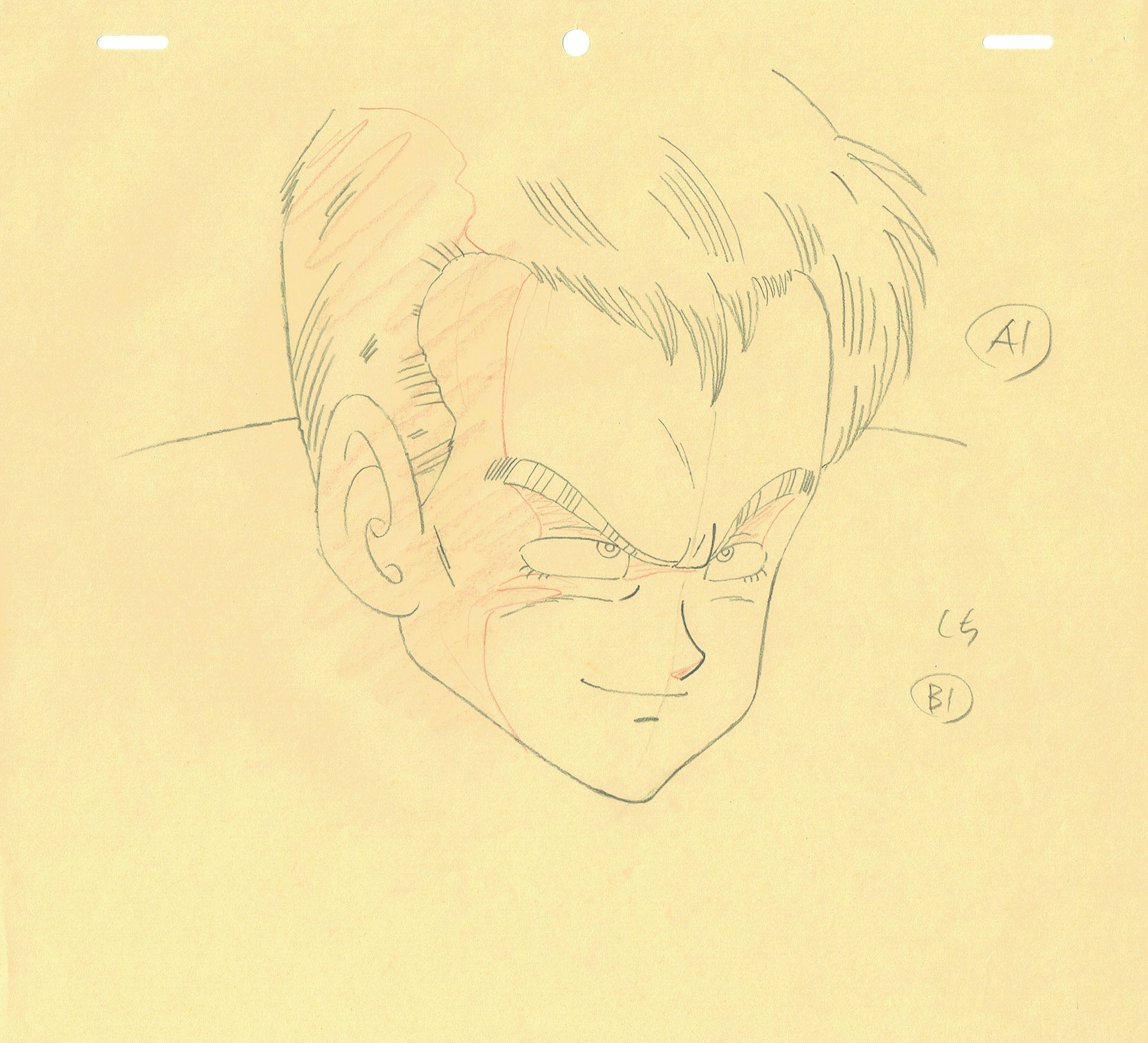 TORIYAMA Akira - DRAGON BALL — 3572 – Dragon Ball – General Blue (Ruban rouge) – Correction Genga TORIYAMA Akira - DRAGON BALL — 3572 – Dragon Ball – General Blue (Ruban rouge) – Correction Genga