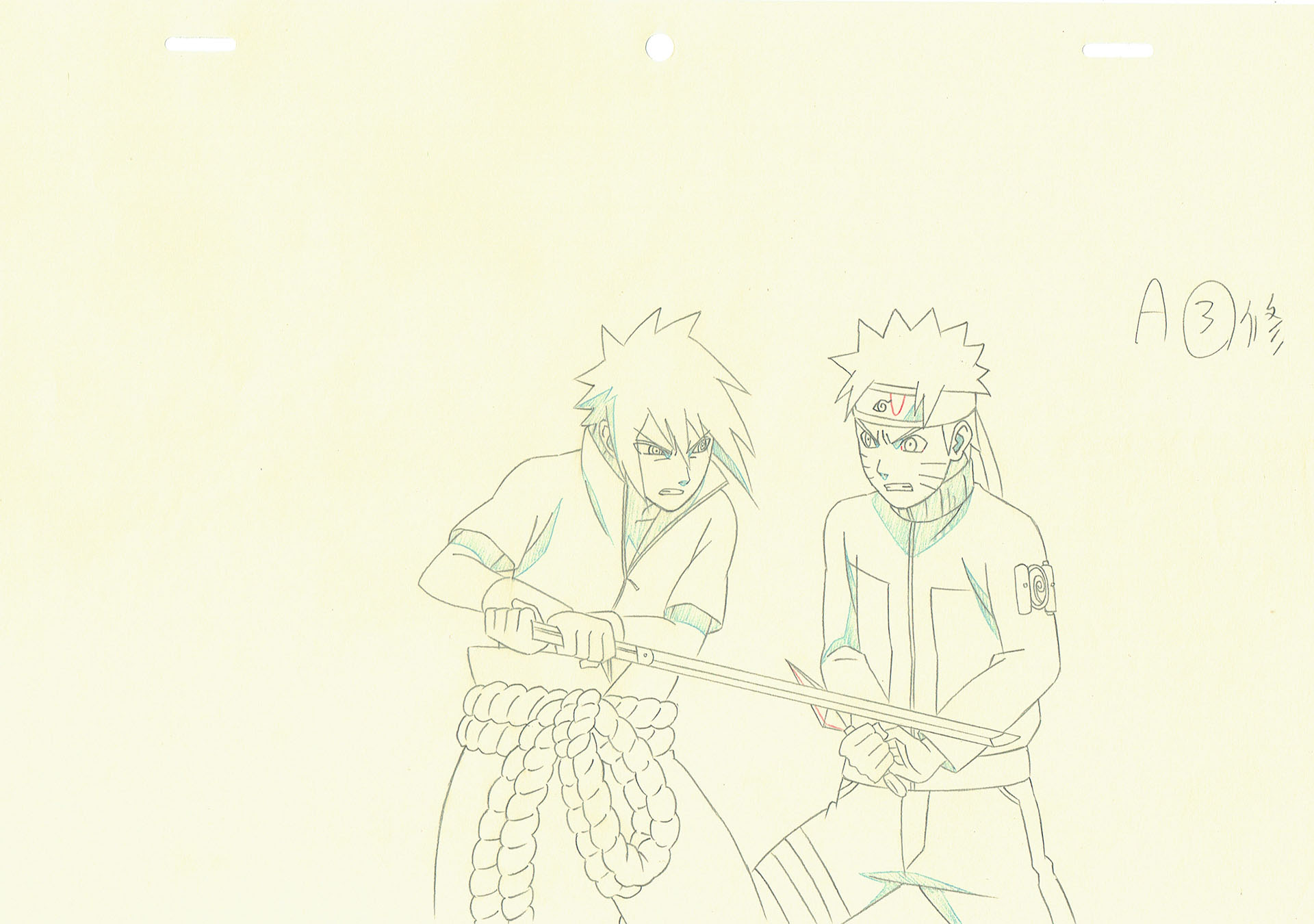 KISHIMOTO Masashi - NARUTO — 3634 – Naruto Shippuden – Naruto vs Sasuke – correction genga KISHIMOTO Masashi - NARUTO — 3634 – Naruto Shippuden – Naruto vs Sasuke – correction genga